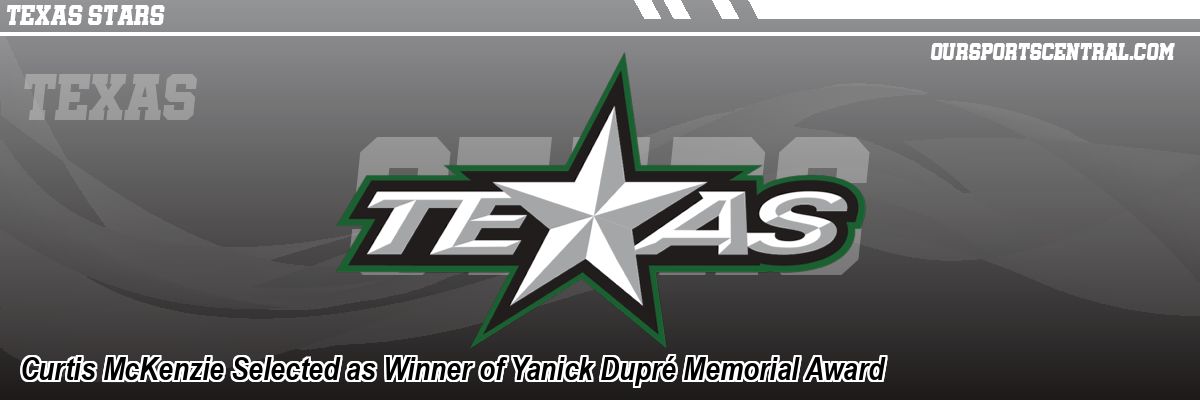 Curtis McKenzie Selected as Winner of Yanick Dupré Memorial Award