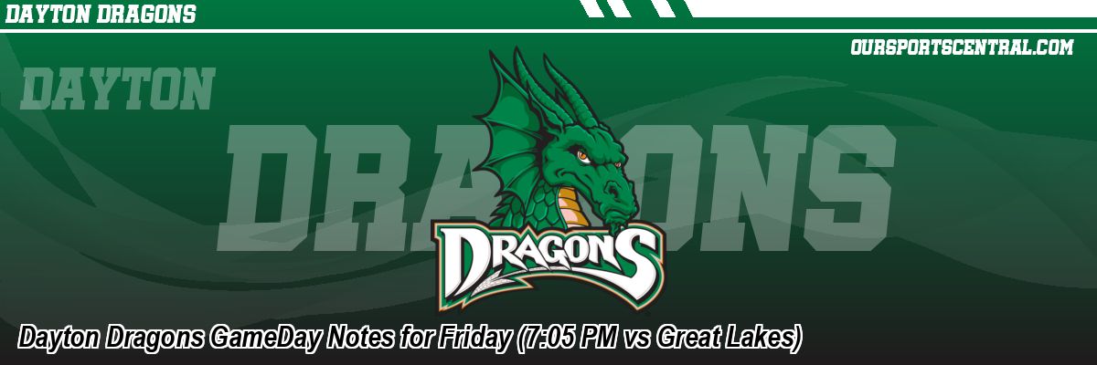 Dayton Dragons GameDay Notes for Friday (7:05 PM vs Great Lakes)