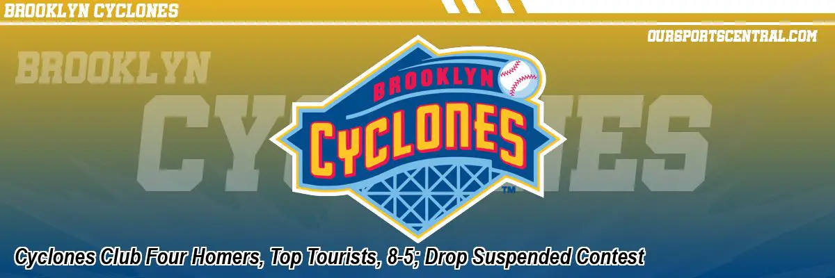 Cyclones Club Four Homers, Top Tourists, 8-5; Drop Suspended Contest