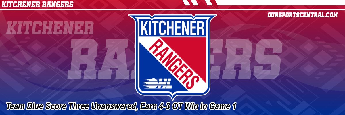 Team Blue Score Three Unanswered, Earn 4-3 OT Win in Game 1