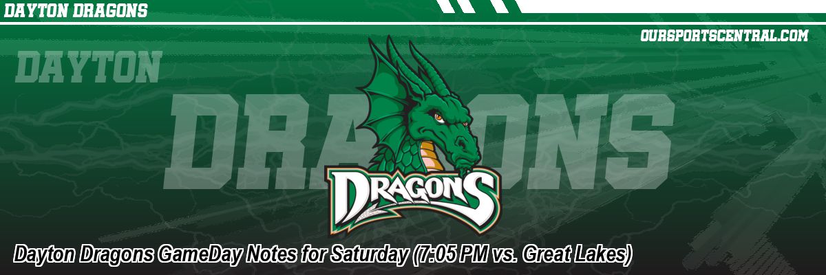 Dayton Dragons GameDay Notes for Saturday (7:05 PM vs. Great Lakes)