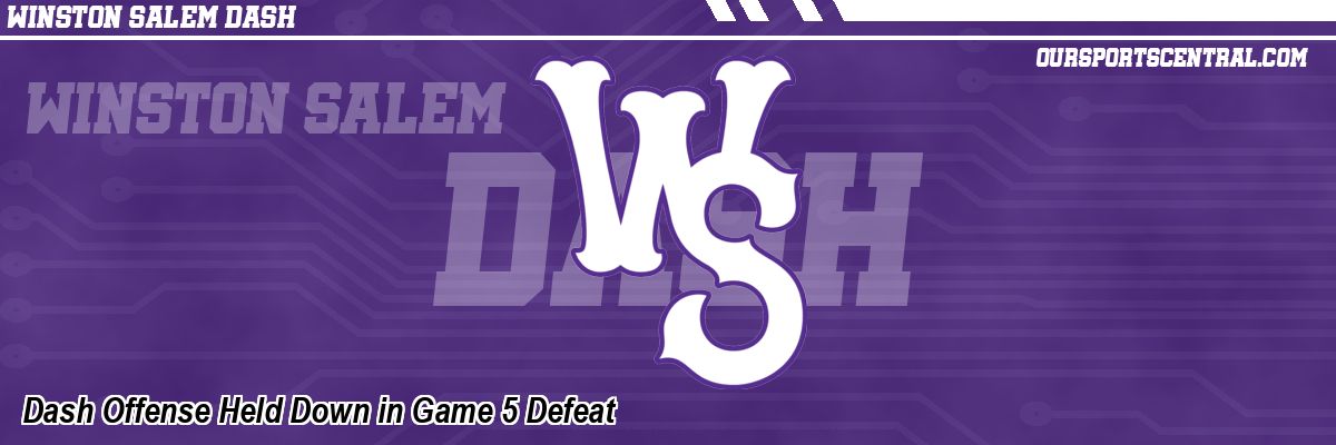 Dash Offense Held Down in Game 5 Defeat