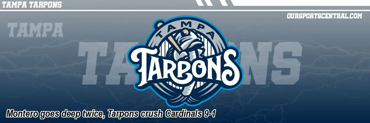 Montero goes deep twice, Tarpons crush Cardinals 9-1