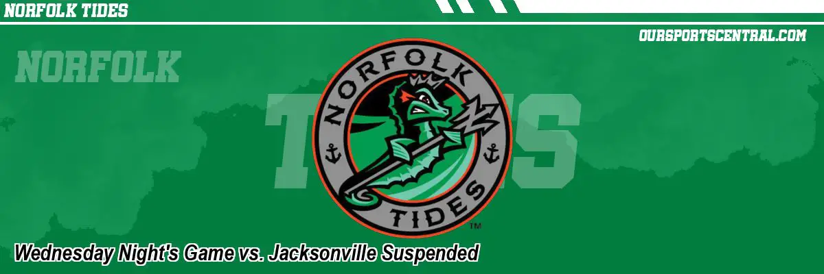 Wednesday Night's Game vs. Jacksonville Suspended