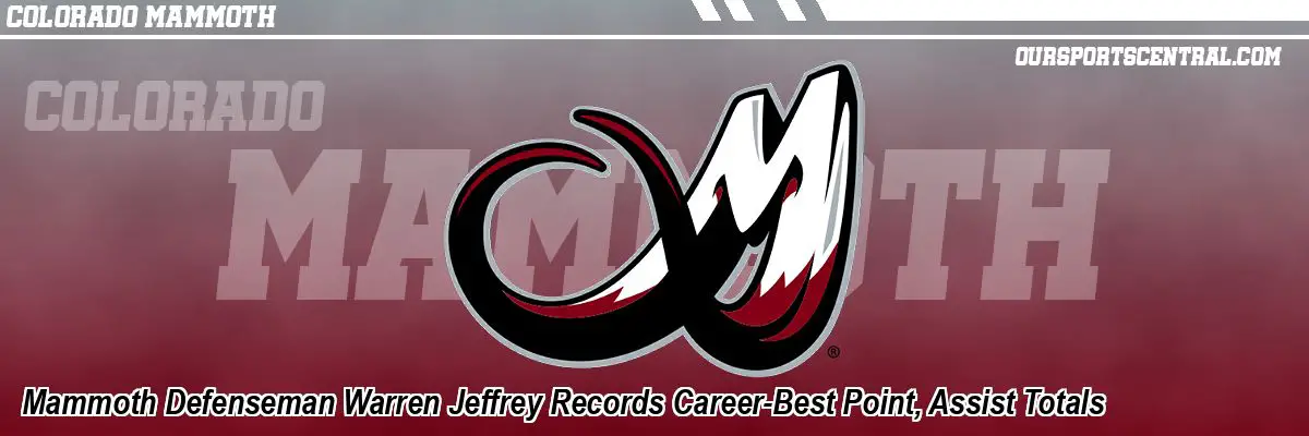 Mammoth Defenseman Warren Jeffrey Records Career-Best Point, Assist Totals