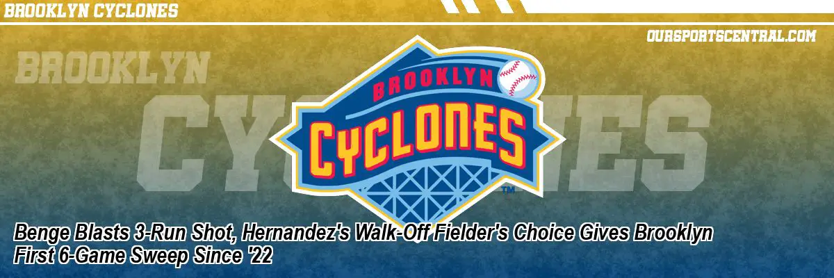 Benge Blasts 3-Run Shot, Hernandez's Walk-Off Fielder's Choice Gives Brooklyn First 6-Game Sweep Since '22