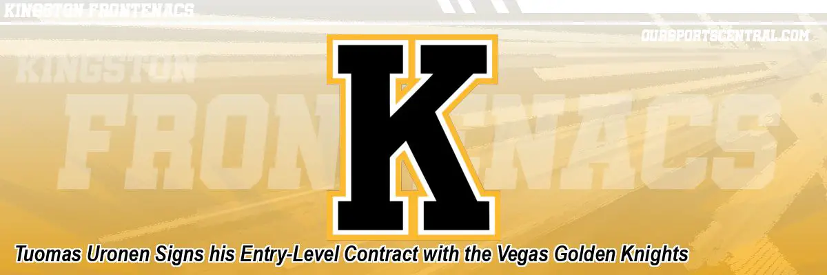 Tuomas Uronen Signs his Entry-Level Contract with the Vegas Golden Knights