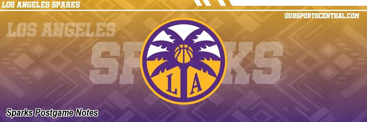 Sparks Postgame Notes
