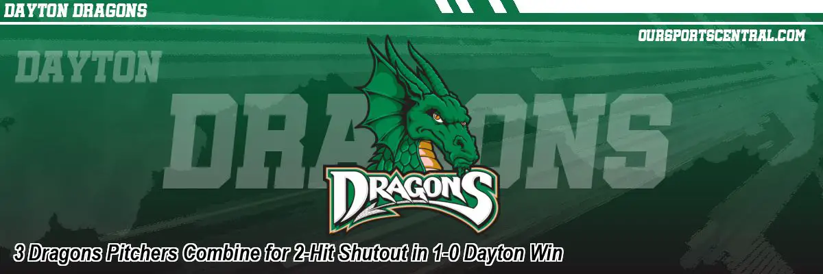 3 Dragons Pitchers Combine for 2-Hit Shutout in 1-0 Dayton Win