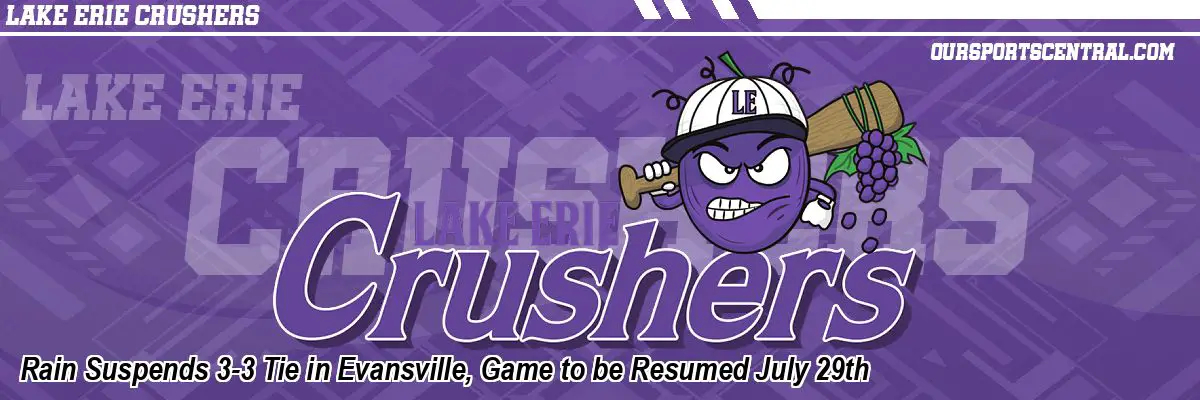 Rain Suspends 3-3 Tie in Evansville, Game to be Resumed July 29th