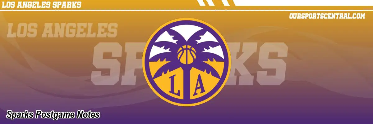 Sparks Postgame Notes