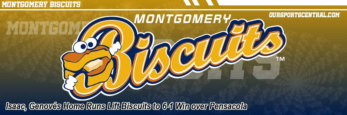 Isaac, Genovés Home Runs Lift Biscuits to 6-1 Win over Pensacola