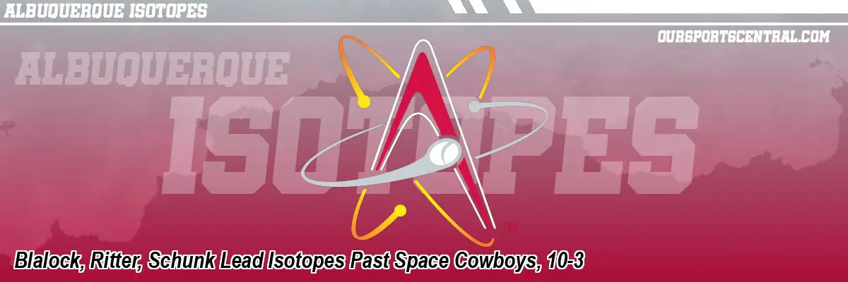Blalock, Ritter, Schunk Lead Isotopes Past Space Cowboys, 10-3