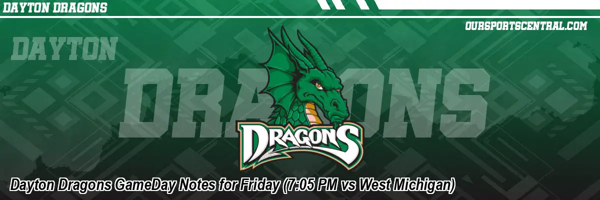 Dayton Dragons GameDay Notes for Friday (7:05 PM vs West Michigan)