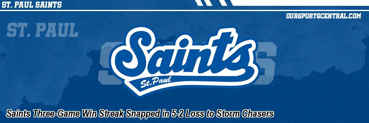 Saints Three-Game Win Streak Snapped in 5-2 Loss to Storm Chasers