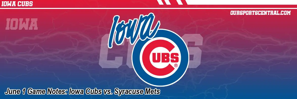 June 1 Game Notes: Iowa Cubs vs. Syracuse Mets
