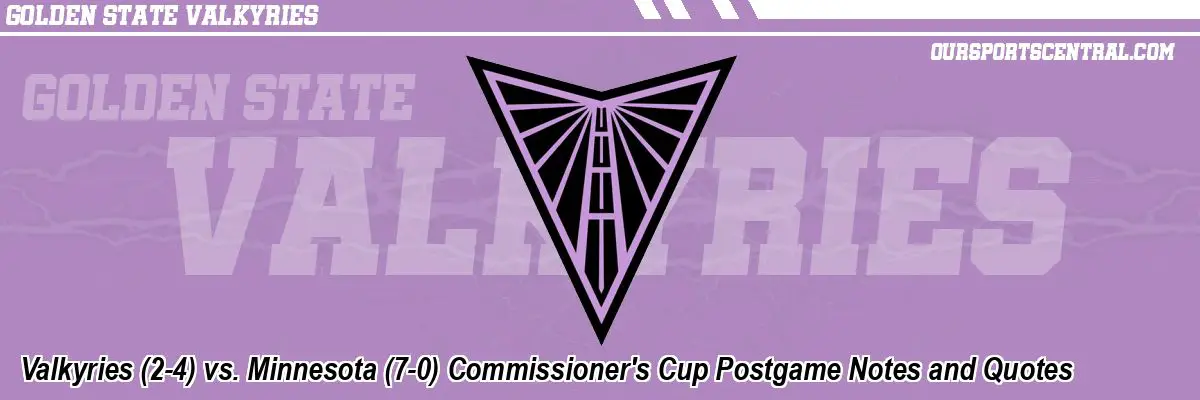 Valkyries (2-4) vs. Minnesota (7-0) Commissioner's Cup Postgame Notes and Quotes