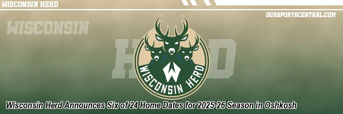 Wisconsin Herd Announces Six of 24 Home Dates for 2025-26 Season in Oshkosh