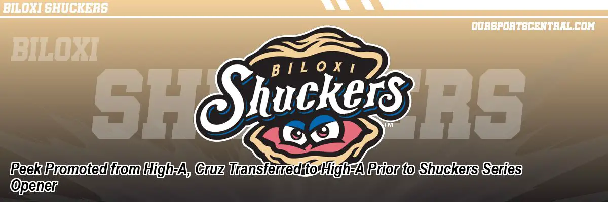 Peek Promoted from High-A, Cruz Transferred to High-A Prior to Shuckers Series Opener