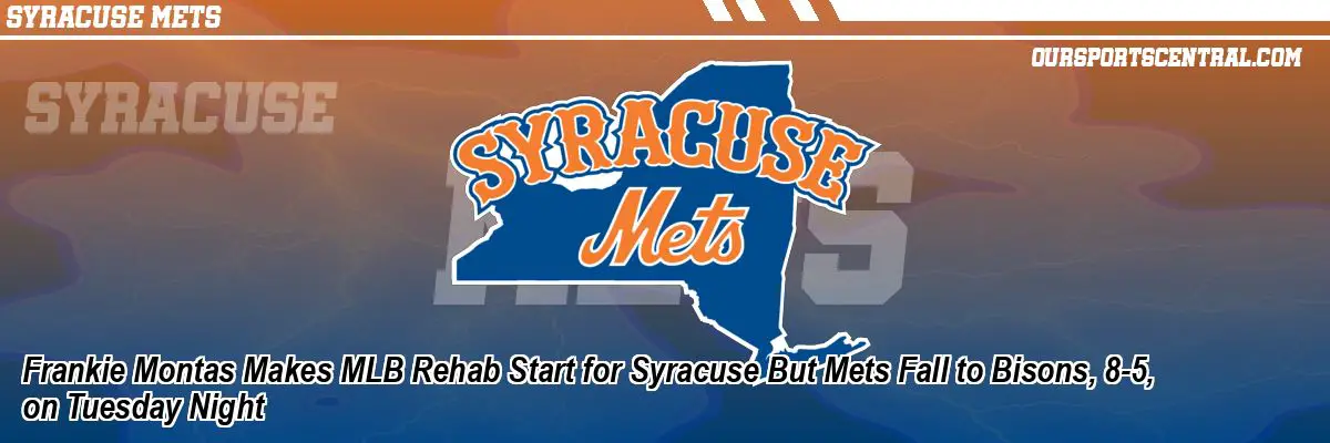 Frankie Montas Makes MLB Rehab Start for Syracuse But Mets Fall to Bisons, 8-5, on Tuesday Night