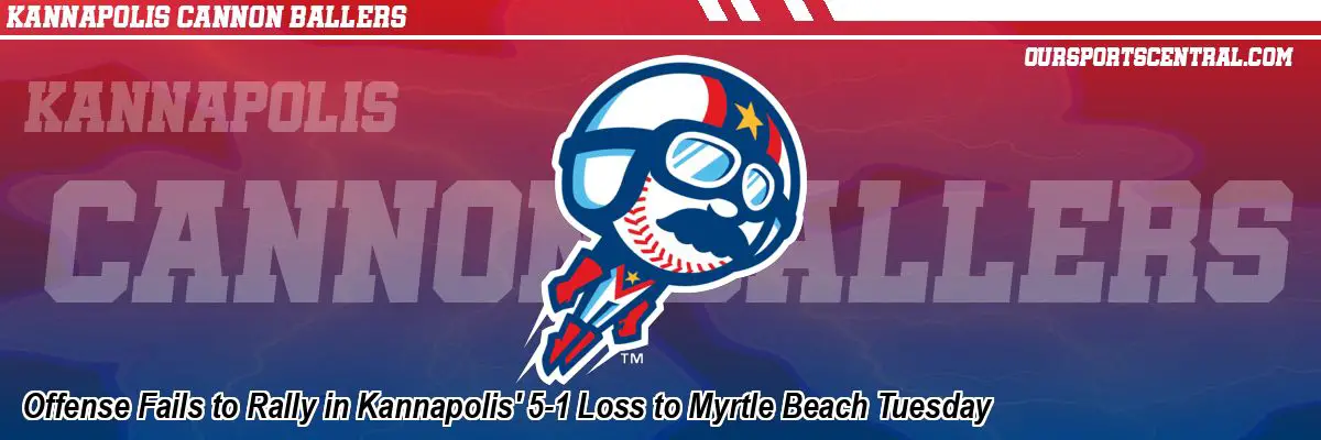 Offense Fails to Rally in Kannapolis' 5-1 Loss to Myrtle Beach Tuesday