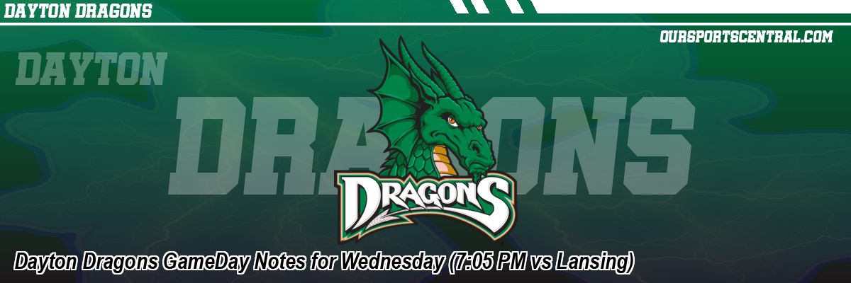 Dayton Dragons GameDay Notes for Wednesday (7:05 PM vs Lansing)