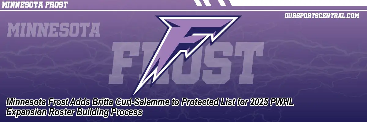 Minnesota Frost Adds Britta Curl-Salemme to Protected List for 2025 PWHL Expansion Roster Building Process