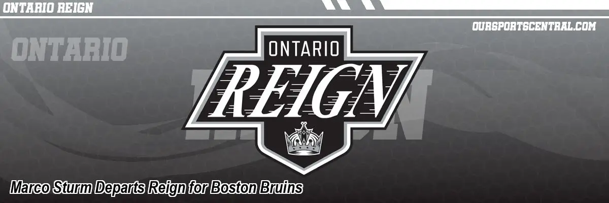 Marco Sturm Departs Reign for Boston Bruins