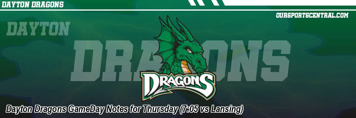 Dayton Dragons GameDay Notes for Thursday (7:05 vs Lansing)