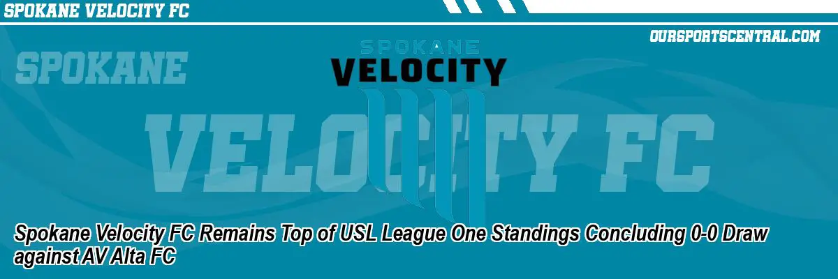 Spokane Velocity FC Remains Top of USL League One Standings Concluding 0-0 Draw against AV Alta FC