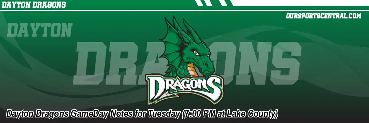Dayton Dragons GameDay Notes for Tuesday (7:00 PM at Lake County)