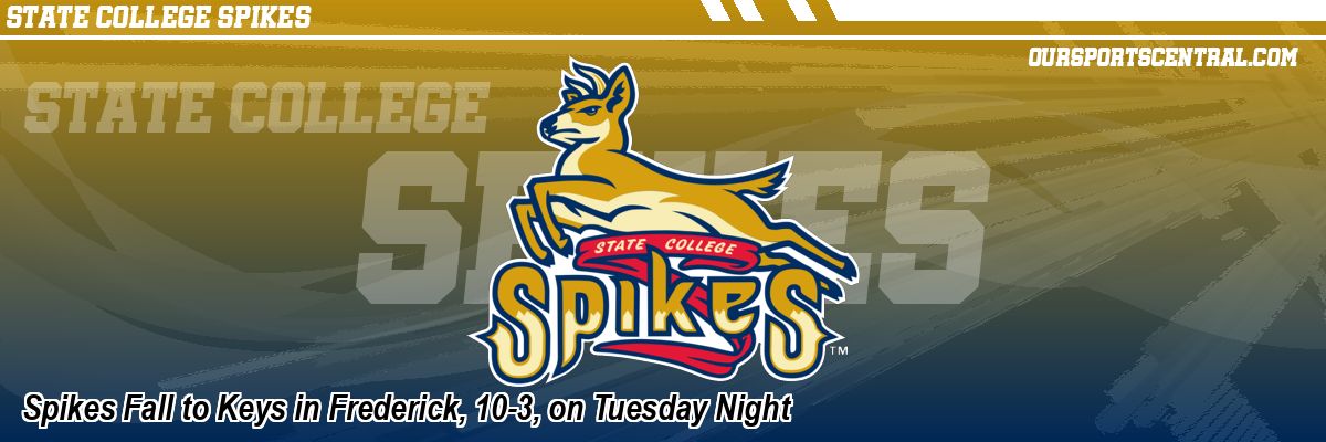 Spikes Fall to Keys in Frederick, 10-3, on Tuesday Night