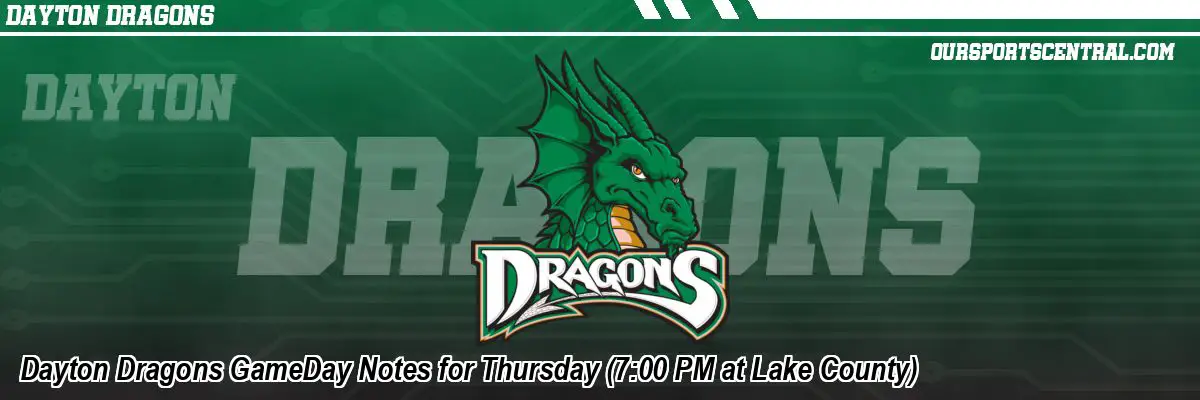 Dayton Dragons GameDay Notes for Thursday (7:00 PM at Lake County)