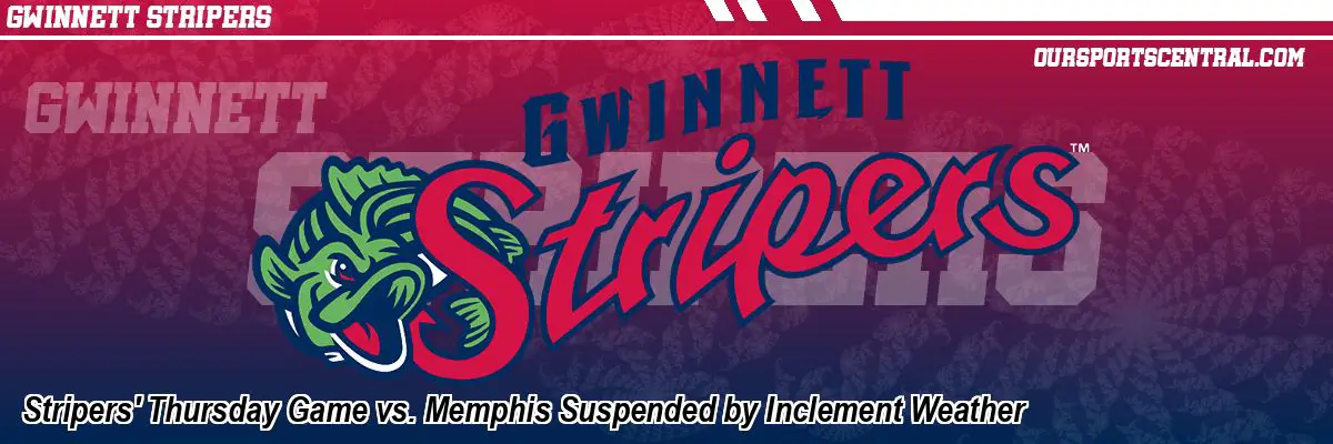 Stripers' Thursday Game vs. Memphis Suspended by Inclement Weather