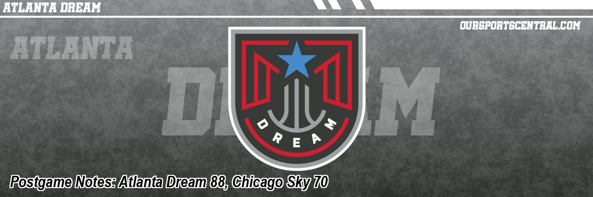 Postgame Notes: Atlanta Dream 88, Chicago Sky 70