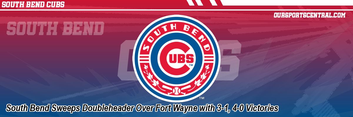 South Bend Sweeps Doubleheader Over Fort Wayne with 3-1, 4-0 Victories