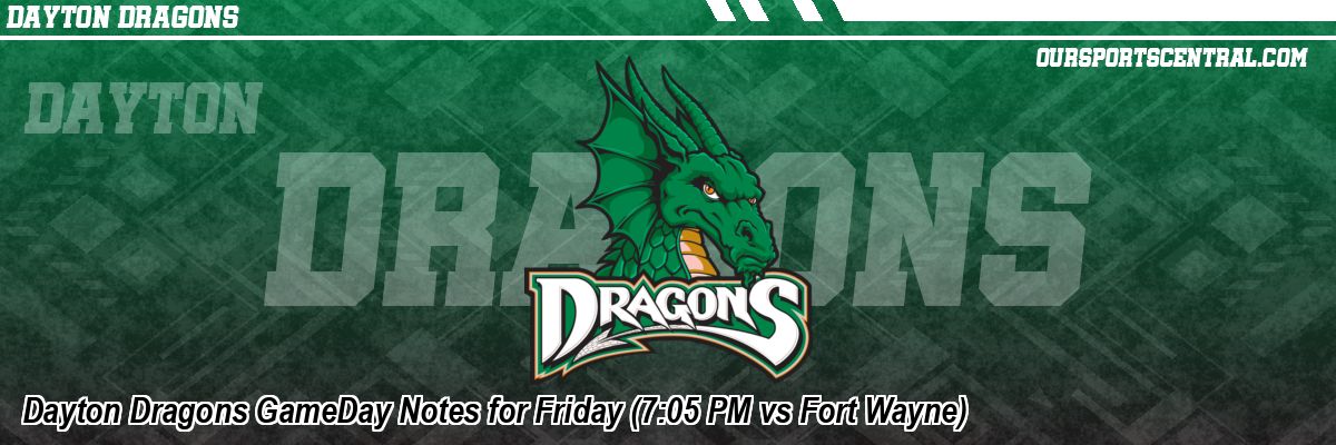 Dayton Dragons GameDay Notes for Friday (7:05 PM vs Fort Wayne)