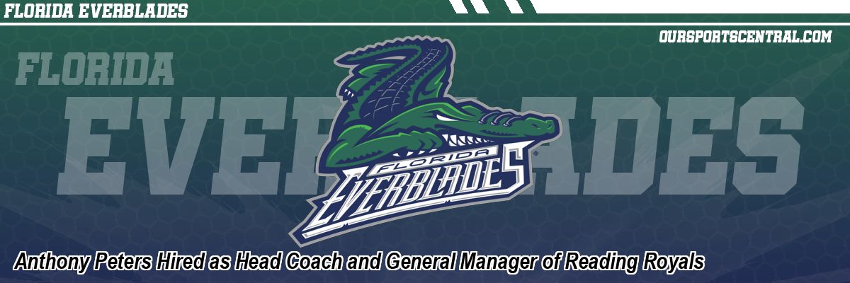 Anthony Peters Hired as Head Coach and General Manager of Reading Royals