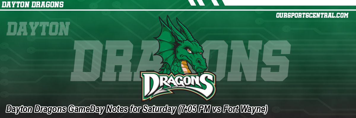 Dayton Dragons GameDay Notes for Saturday (7:05 PM vs Fort Wayne)