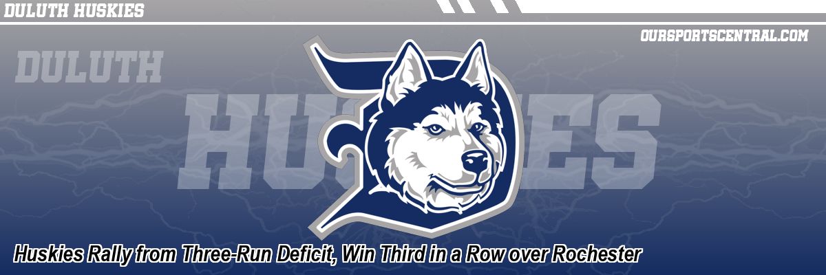 Huskies Rally from Three-Run Deficit, Win Third in a Row over Rochester
