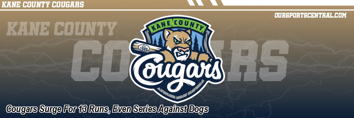 Cougars Surge For 13 Runs, Even Series Against Dogs