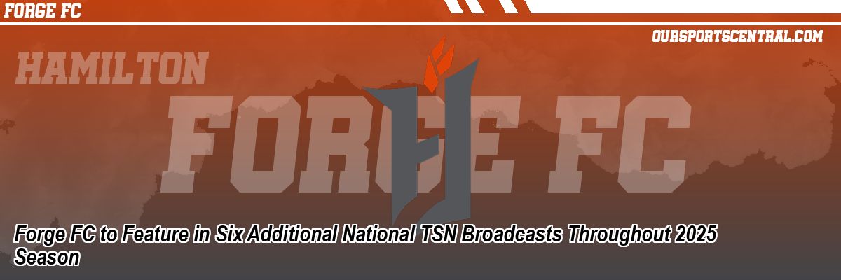 Forge FC to Feature in Six Additional National TSN Broadcasts Throughout 2025 Season