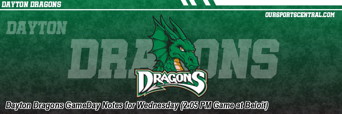 Dayton Dragons GameDay Notes for Wednesday (2:05 PM Game at Beloit)