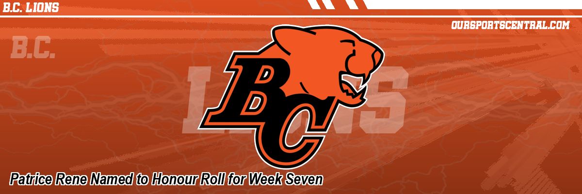 Patrice Rene Named to Honour Roll for Week Seven