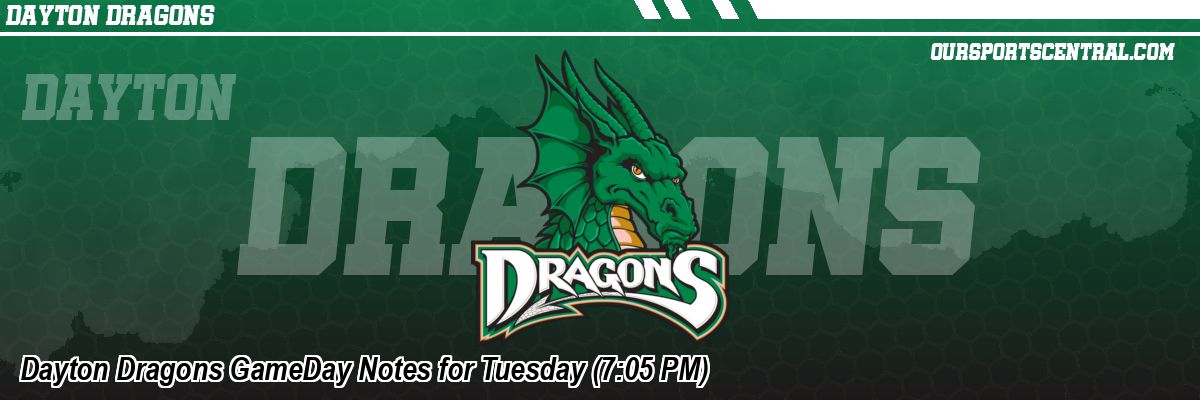 Dayton Dragons GameDay Notes for Tuesday (7:05 PM)