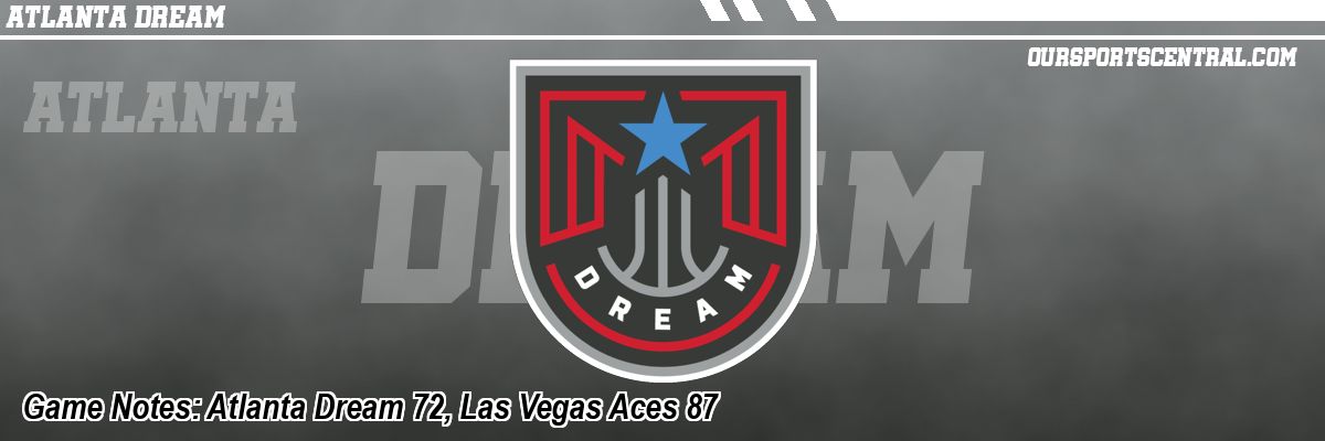 Game Notes: Atlanta Dream 72, Las Vegas Aces 87