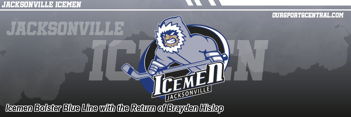 Icemen Bolster Blue Line with the Return of Brayden Hislop