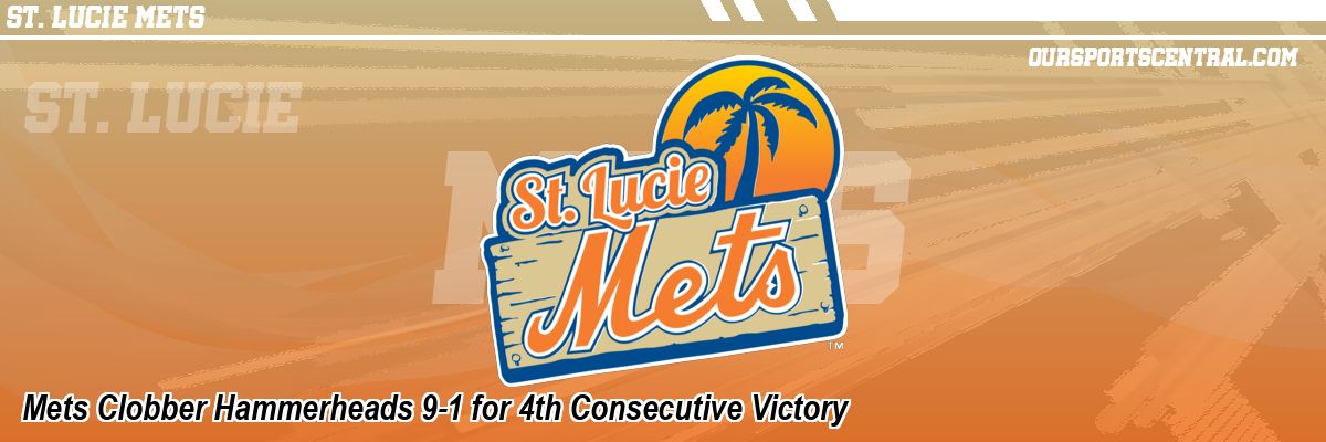 Mets Clobber Hammerheads 9-1 for 4th Consecutive Victory