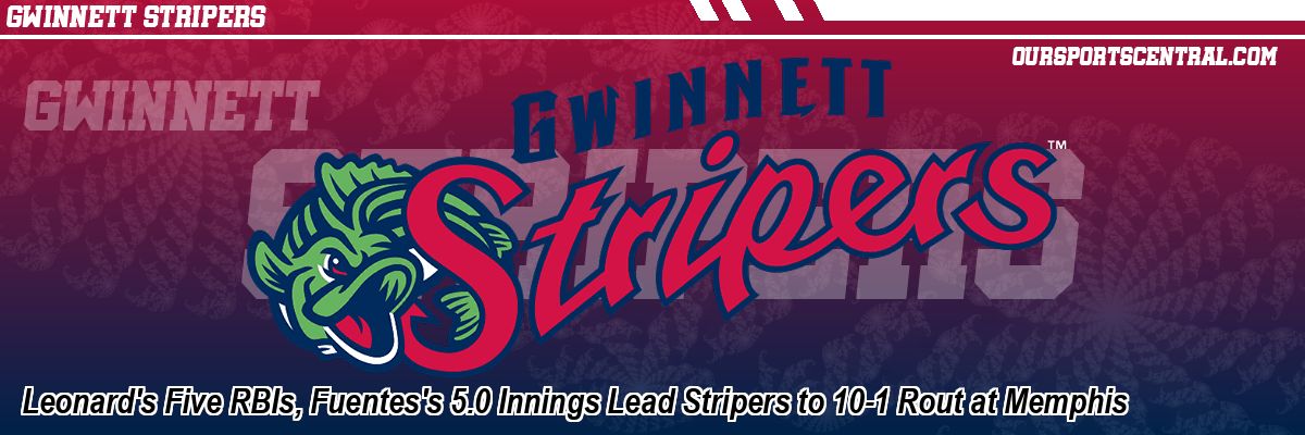 Leonard's Five RBIs, Fuentes's 5.0 Innings Lead Stripers to 10-1 Rout at Memphis