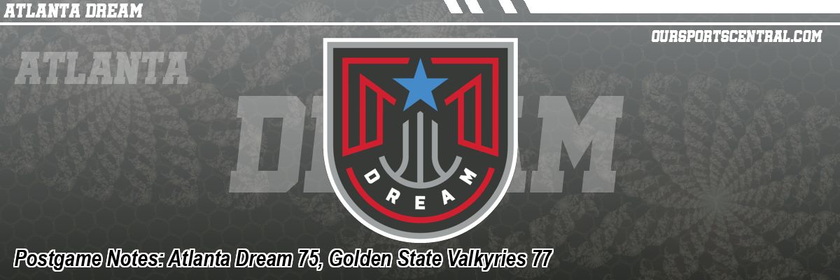 Postgame Notes: Atlanta Dream 75, Golden State Valkyries 77